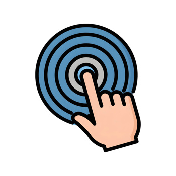 Hand touching digital interface graphic png