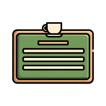 Flat design chalkboard with coffee cup png