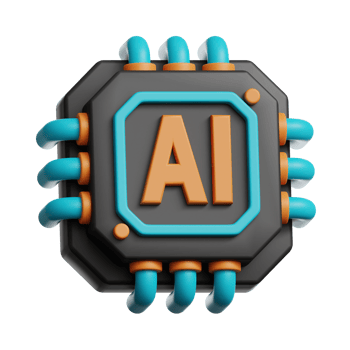 3d chip artificial intelligence icon png