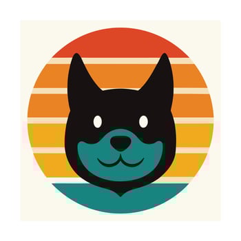 smiling terrier head wearing vibrant shades on retro vector
