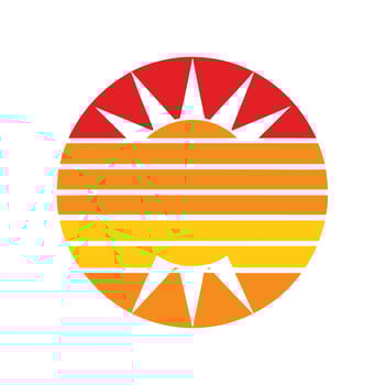 classic retro sun symbol with bold clean stripes vector