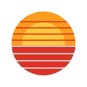 Flat Retro Background Sun with Clean Horizontal Setting vector