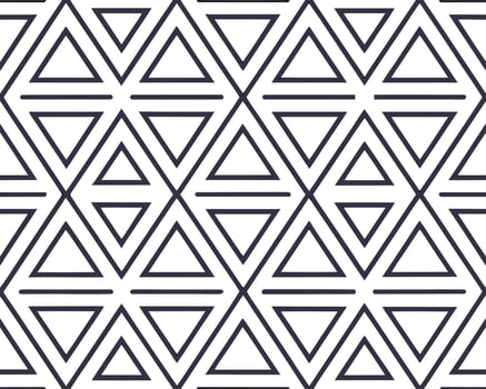Geometric abstract seamless pattern design with repeating triangles in a simple monochrome style vector