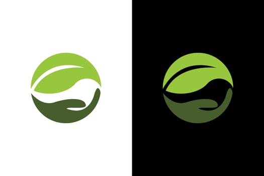 Green Leaf Hand Natural Logo Concept vector