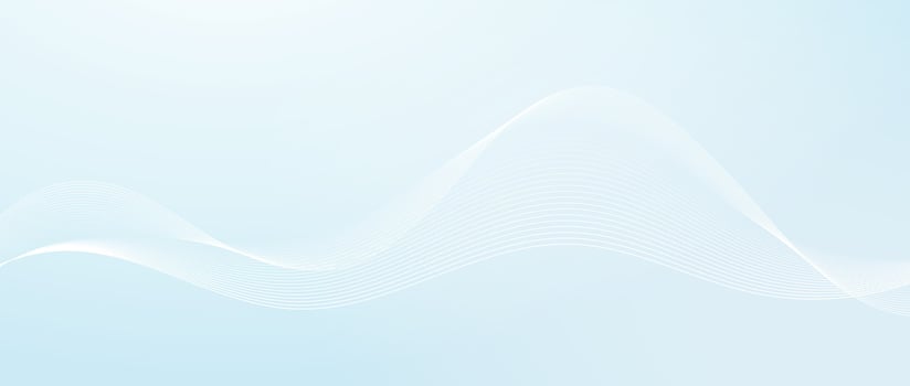 Undulate smooth wave lines design. Abstract flowing stripes template. White fluid curved shape on light teal blue background. Sea water concept wallpaper vector