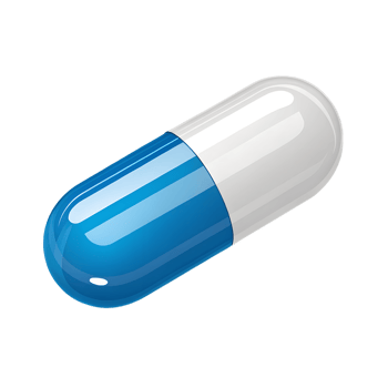 A pill with a blue cap on it png