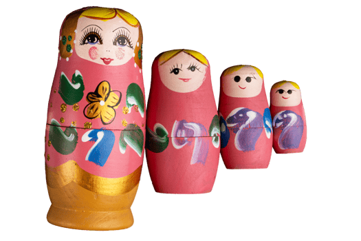 Russian nesting dolls. Matryoshka dolls png