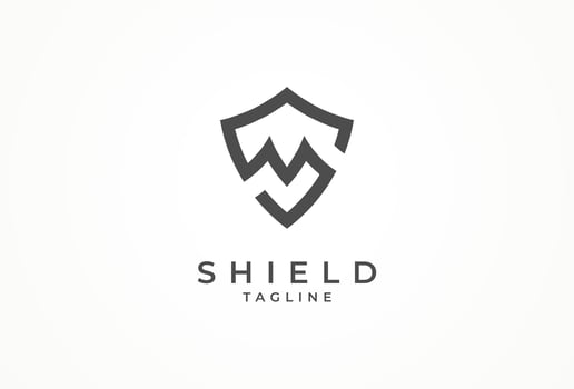 Initial Letter SM Shield Logo vector