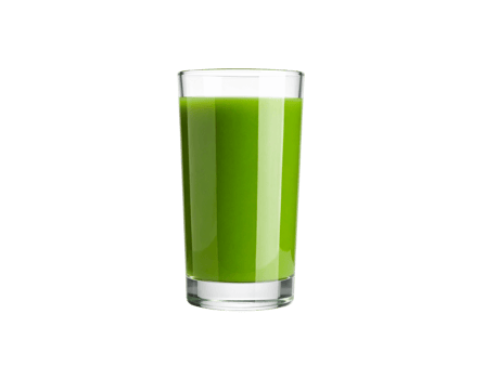 Refreshing Green Juice in a Clear Glass on Black Background. png