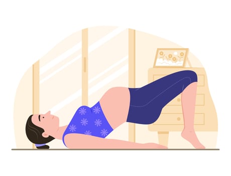 Pregnant Woman Doing Yoga Exercise at Home for Prenatal Health vector