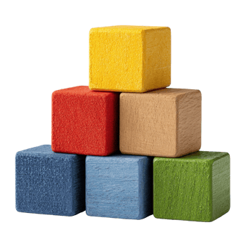 Wooden blocks, set of 5, multi-coloured png