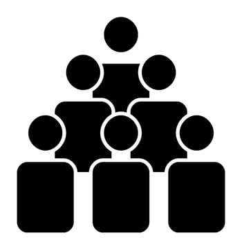 Team Solid icon isolated on white vector