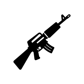 Silhouette of modern military rifle png
