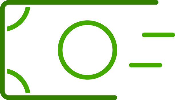 Green line banknote financial transaction business icon png