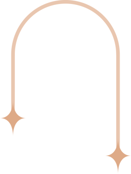 Brown curve line boho frame star png