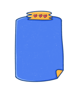 Cartoon Memo Note with Heart Stickers png