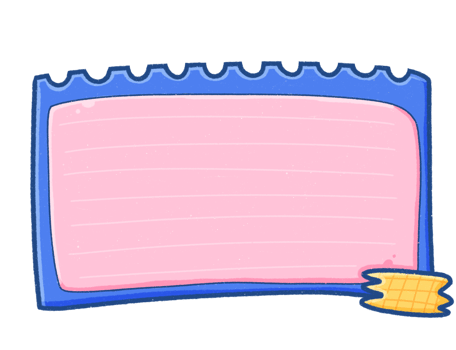 Cartoon Note with Adhesive Tape Illustration png