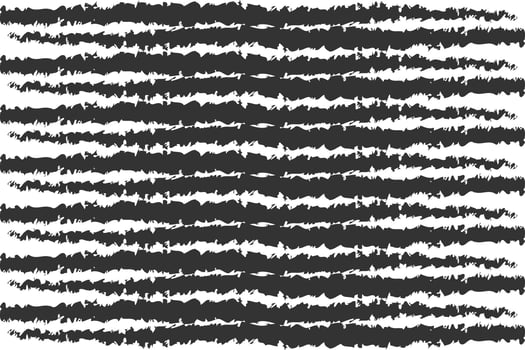Abstract grunge horizontal brush strokes pattern with jagged edges isolated on transparent background vector