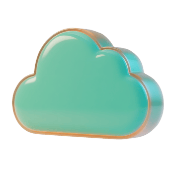 A blue cloud isolated on transparent background png