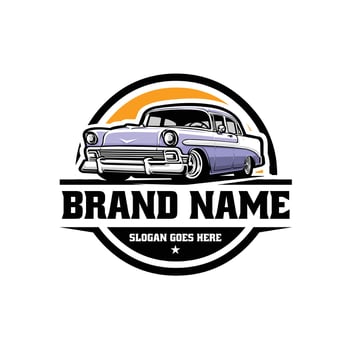 Classic car logo design vector