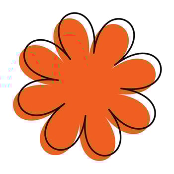 Stylized orange blossom with abstract sketchy edges. A clean, vivid flower icon perfect for modern projects. vector
