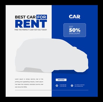 rental car service social media post design vector