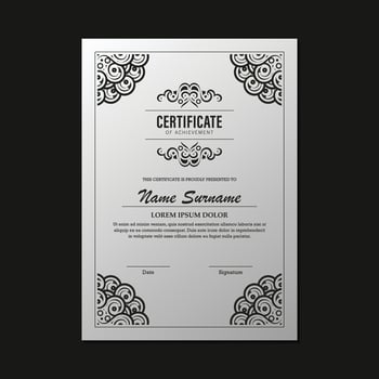certificate of achievement academic vector