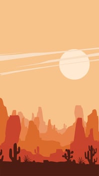 Minimalist Desert Valley Flat Art vector