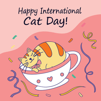 Happy international cat day illustration vector