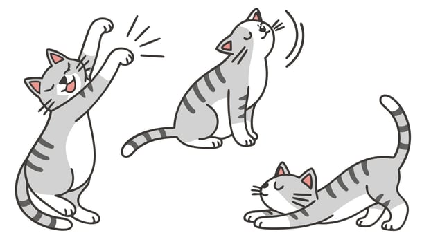 A cartoon cat is jumping up and down vector