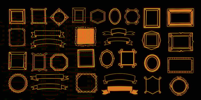 Set of vintage frames and ribbons vector