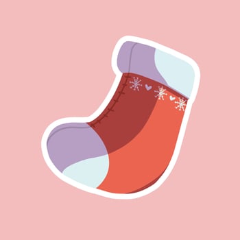Cute winter sock vector
