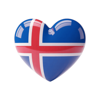 Icelandic Flag Heart 3D Render, Glossy, Patriotic, Love, National Pride png