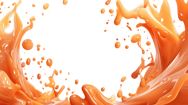 Orange Color Splash 3D Render Isolated on Transparent Background for Creative Projects png