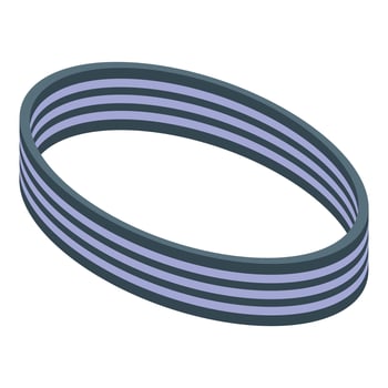 Elastic fitness rubber band for working out isometric icon vector