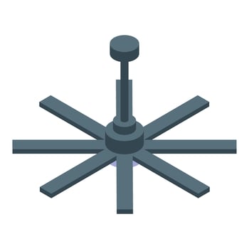 A ceiling fan icon in isometric style vector