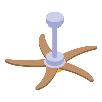 A wooden fan with a blue handle vector