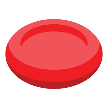 A red frisbee on a white background vector