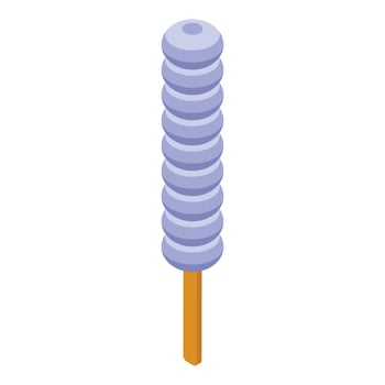 Round ice cream on wooden stick refreshing summer dessert vector