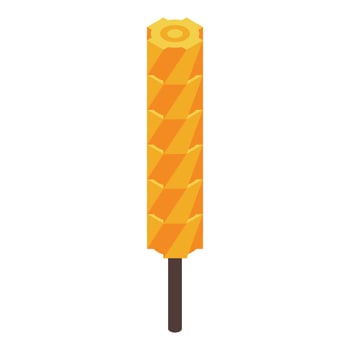 Honey stick dipped in sweet honeycomb pattern bringing delicious flavor vector