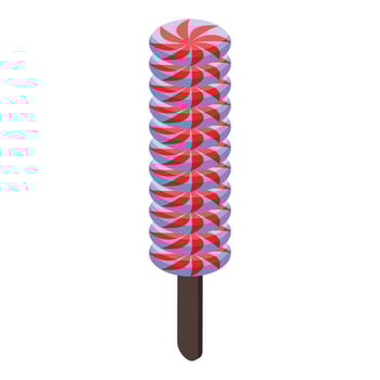 Stack of swirl peppermint candies on stick showing christmas treat vector