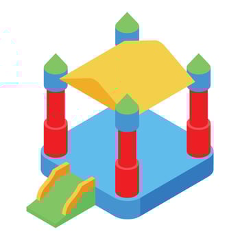 A colorful playground with a slide and a slide vector