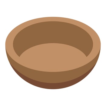 Empty wooden bowl representing simplicity and minimalism in kitchenware vector