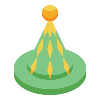 Green and yellow party hat celebrating a festive occasion vector