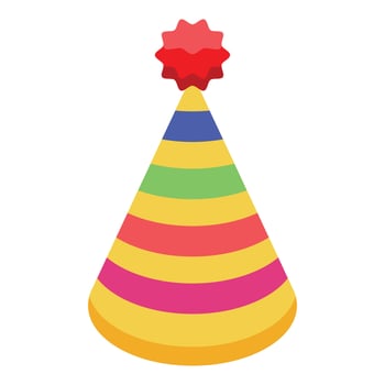 Colorful party hat celebrating a festive occasion vector