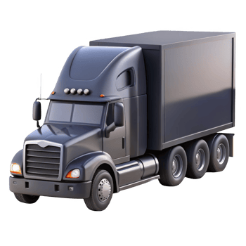 Dark gray semi truck cargo delivery vehicle png