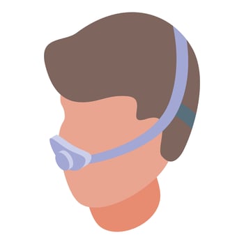 Patient using nasal cannula breathing oxygen in hospital therapy vector