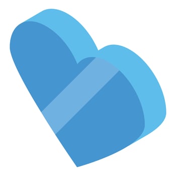 Blue heart shaped gift box with a light blue ribbon celebrating love and special occasions vector