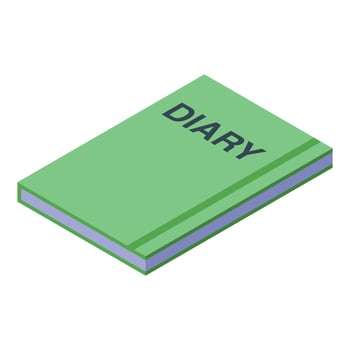 Green diary representing personal memories and daily reflections vector