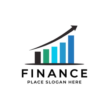 Dynamic Finance Growth Logo with Ascending Bar Chart and Upward Arrow, Representing Business Success and Investment vector